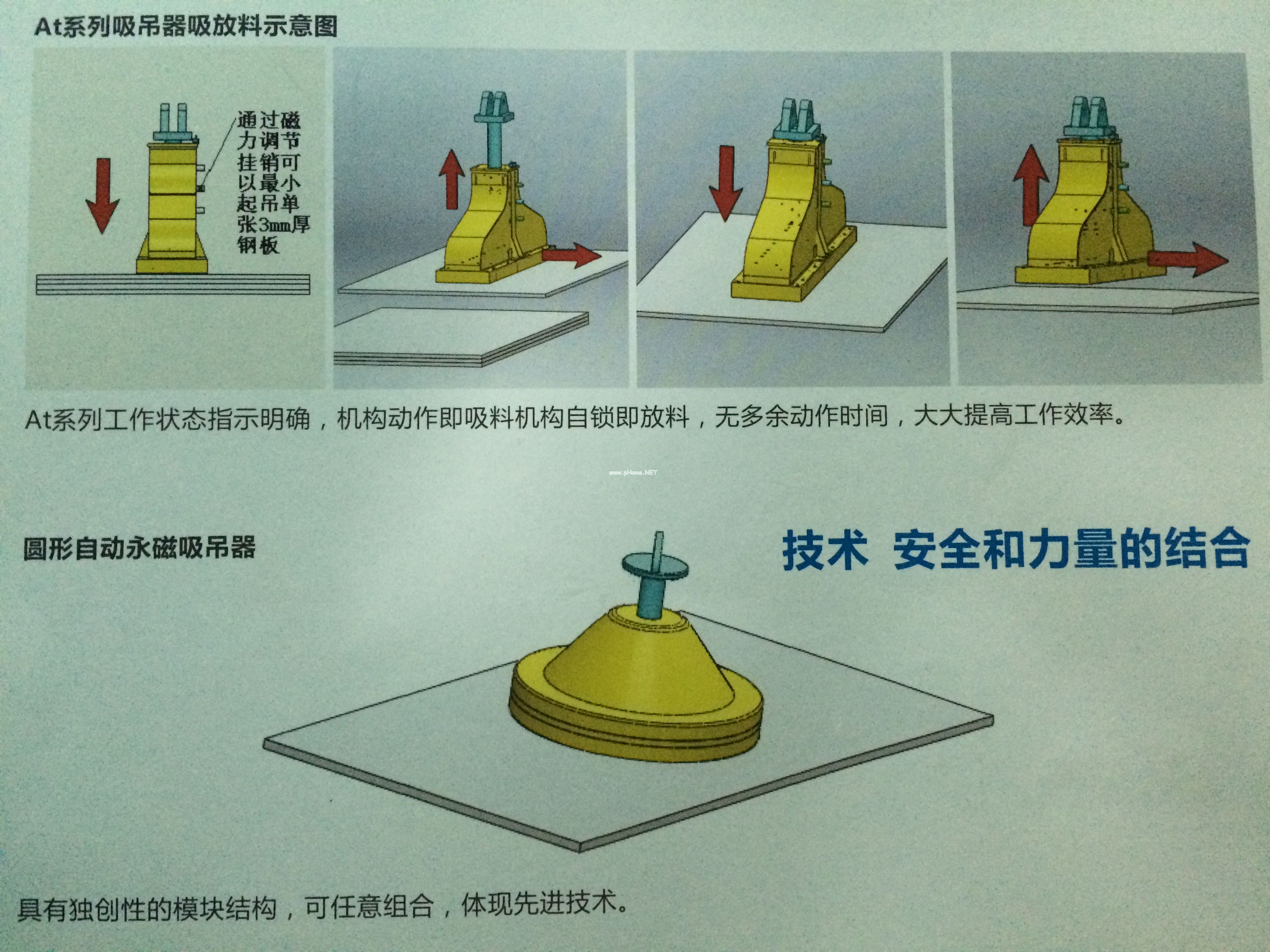 AT吸力电永磁吸吊器吸放料示意图